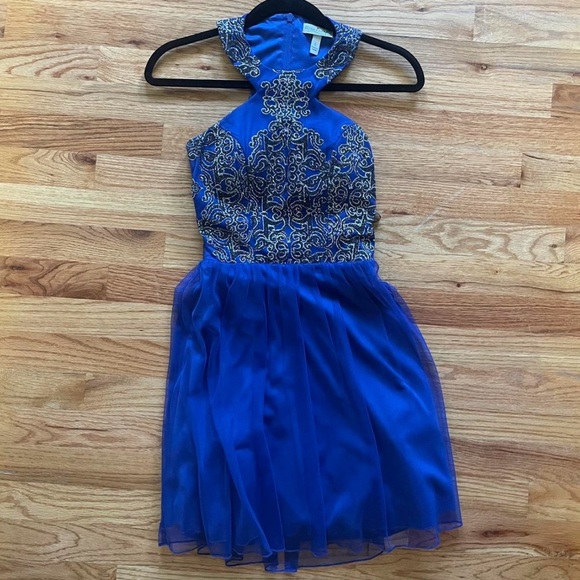 Xtraordinary Royal Blue and Silver Homecoming Dress - Picture 1 of 6